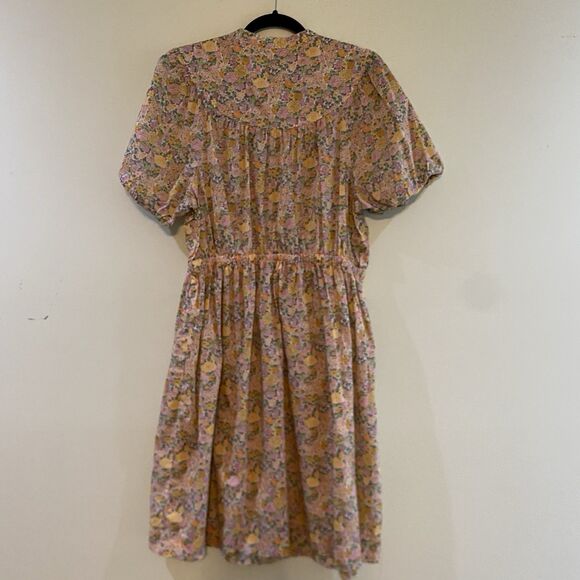 J. CREW $178 Puff Sleeve Shirt Dress Liberty Art Elysian Day Size XLT Cotton - Picture 3 of 9